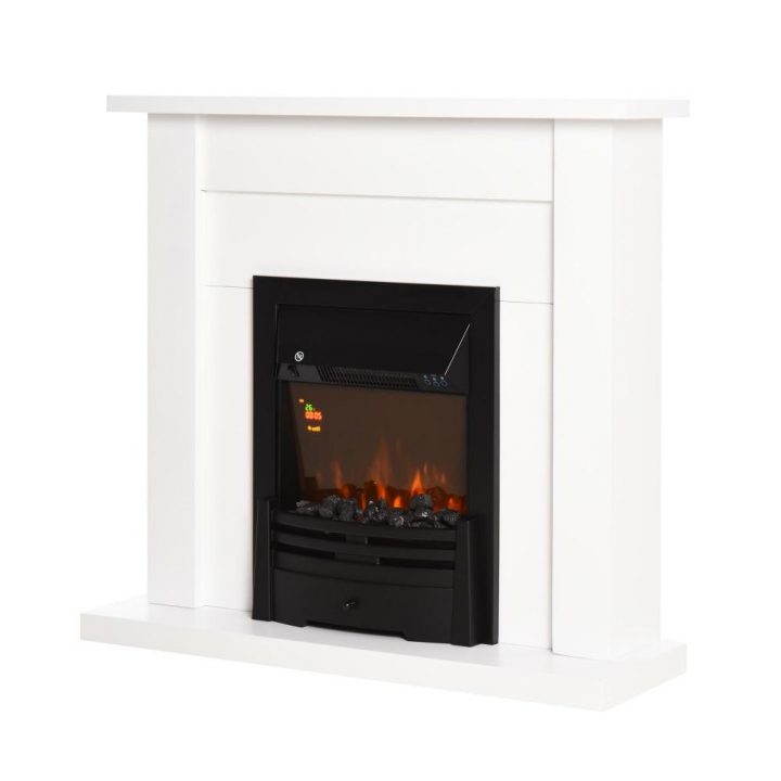 Cheminée Électrique Design Contemporain Xl 2000 W Effet Flammes Led  Minuterie Température Luminosité Réglables Télécommande Fournie Blanc destiné Manteau De Cheminée Décorative Gifi