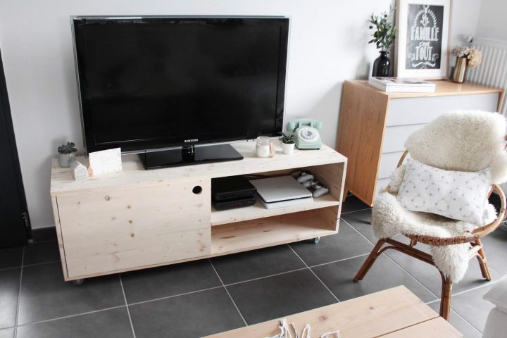 Diy – Meuble Tv – Leroy Merlin | Lola Etcétéra encequiconcerne Diy Meuble Tv