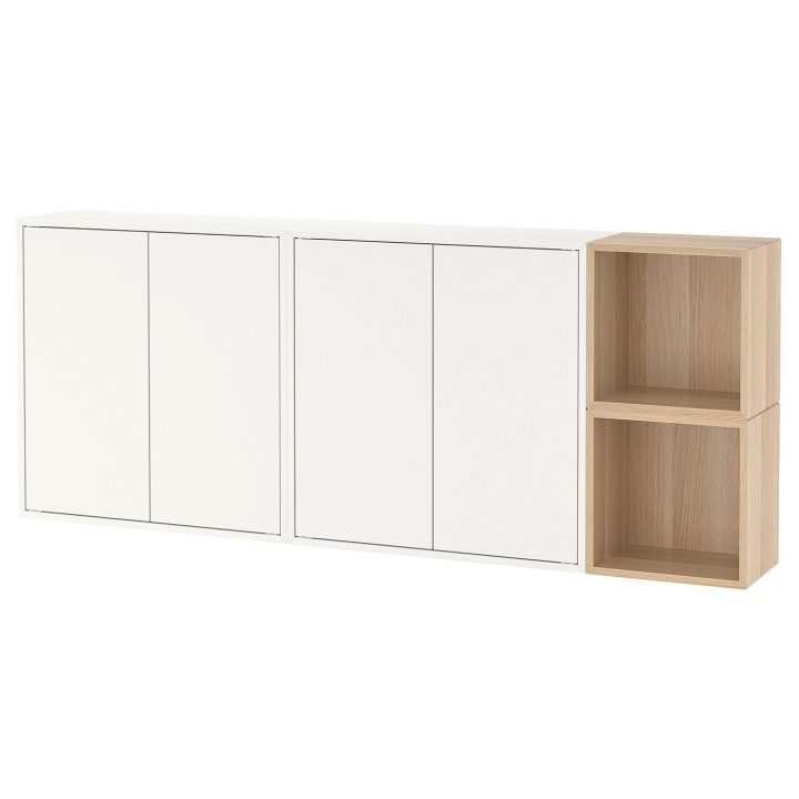 Eket Wall-Mounted Cabinet Combination, White, White Stained serapportantà Dressing Profondeur 30 Cm Ikea