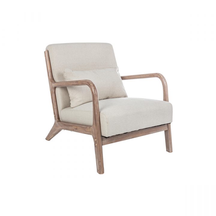 Fauteuil Ancilla (Bois Massif + Lin) – Bizzotto destiné Fauteuil Bouchara