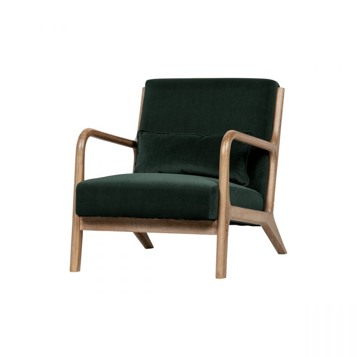 Fauteuil Mark Vert (Velours) – Woood serapportantà Bouchara Fauteuil