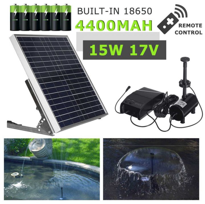 Fontaine Électrique Solaire 15W | Panneau Solaire + Pompe À Eau Sans  Balais, Kit Avec Batterie, Télécommande Pour Jardin Étang Bain D'Oiseaux dedans Pompe Bassin Solaire Castorama