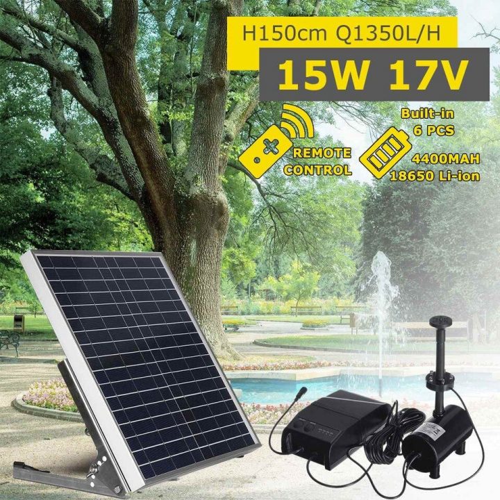 Fontaine Électrique Solaire 15W | Panneau Solaire + Pompe À Eau Sans  Balais, Kit Avec Batterie, Télécommande Pour Jardin Étang Bain D'Oiseaux encequiconcerne Pompe Bassin Solaire Castorama