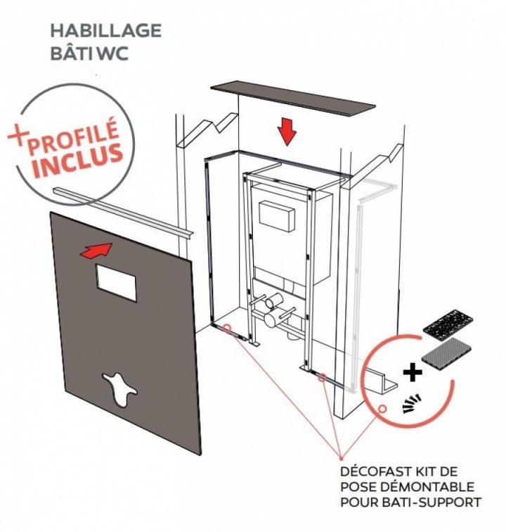 Habillage Décoratif Bâti Wc Decofast Classique Chic – Carrare encequiconcerne Habillage Wc Suspendu Démontable