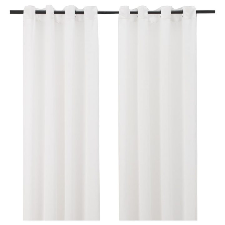 Hilja Rideaux, 2 Pièces – Blanc Avec Oeillets 145X300 Cm dedans Ikea Rideaux