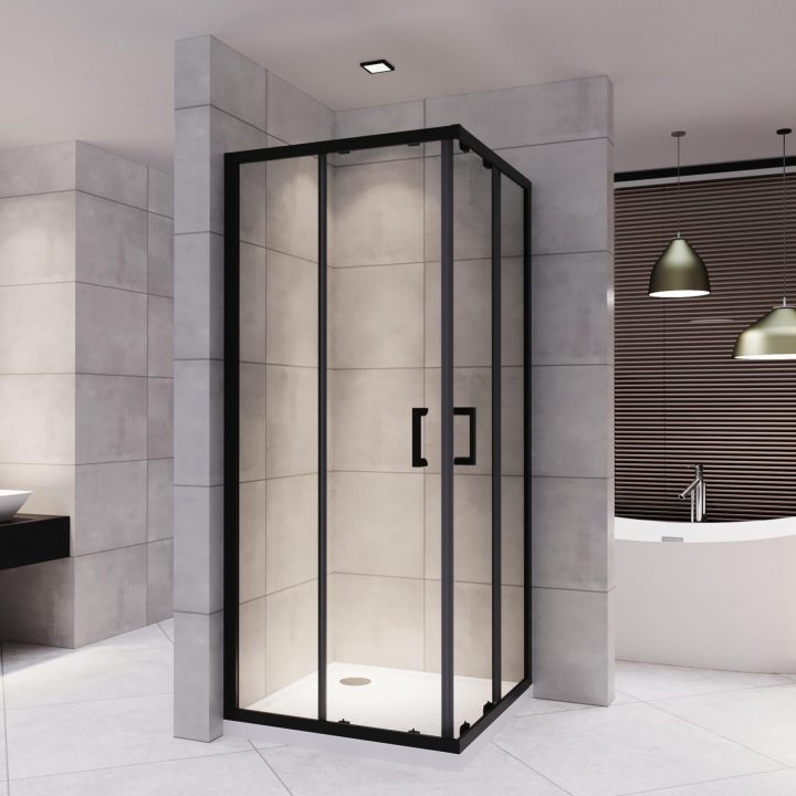 Lanablack Cabine Douche H 185 Cm Porte Coulissante Transparente 70 X 70 Cm avec Cabine Douche 70X70 Leroy Merlin