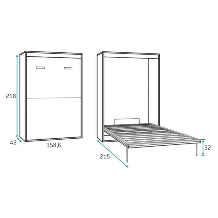 Lit Relevable Vertical Teo 140X190 Blanc Mat encequiconcerne Lit Escamotable 140X190 Pas Cher