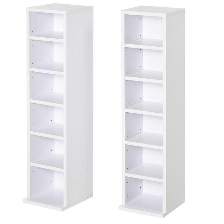 Lot De 2 Étagères Colonnes Armoire De Rangement Cd 6 + 6 Compartiments  Blanc Dim. 21L X 22,5L X 88,5H Cm tout Notice Montage Penderie Tissu Gifi