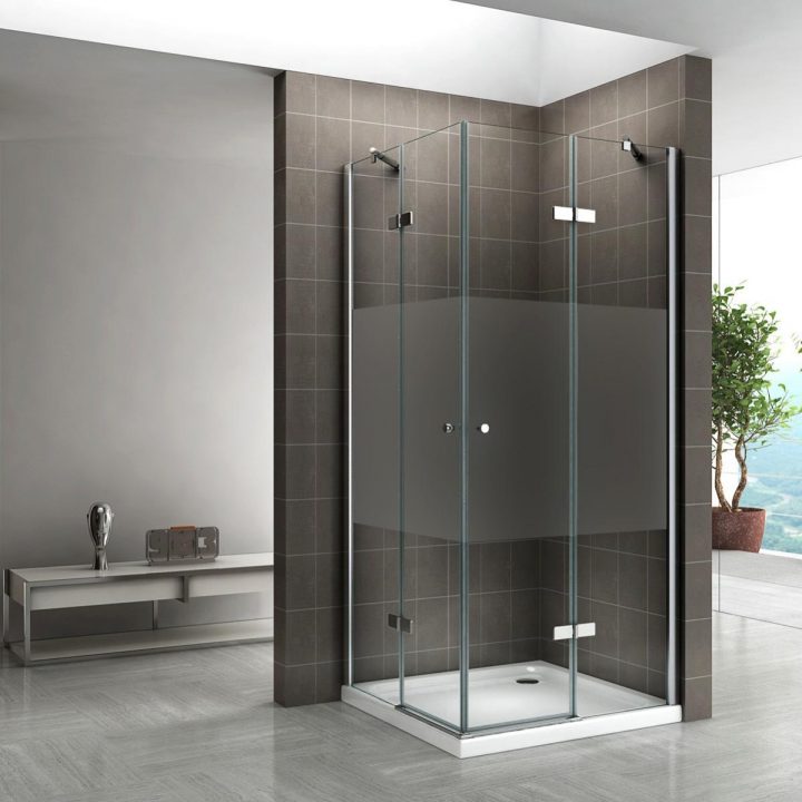 Maya Cabine De Douche H 190 Cm Verre Semi-Opaque 70 X 70 Cm encequiconcerne Cabine Douche 70X70 Leroy Merlin