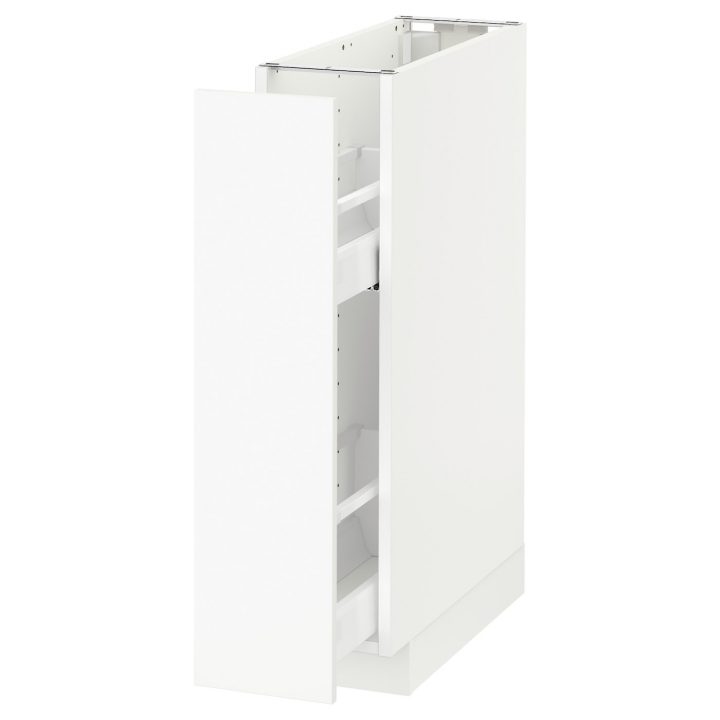 Metod Élément Bas+Rgts Coulissants – Blanc/Häggeby Blanc 20X60 Cm dedans Meuble 20 Cm Largeur