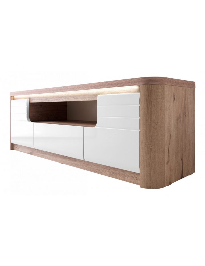 Meuble Tv L.150 Cm Bellini Décor Chêne/Blanc – Meuble Tv But destiné Meuble Tv Bellini