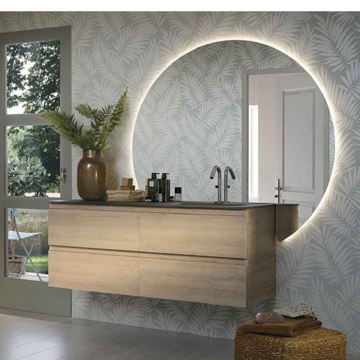 Miroir Reflet Orbe Droite 140Cm Rétro-Éclairé 24W – Sanijura Réf. 905020 pour Sanijura Soldes