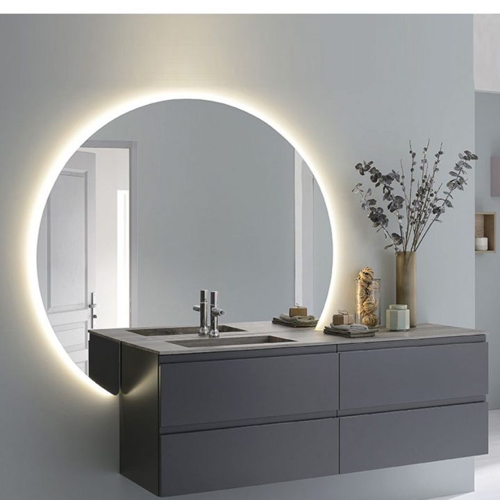 Miroir Reflet Orbe Gauche 140Cm Rétro-Éclairé 24W – Sanijura Réf. 905019 intérieur Sanijura Soldes