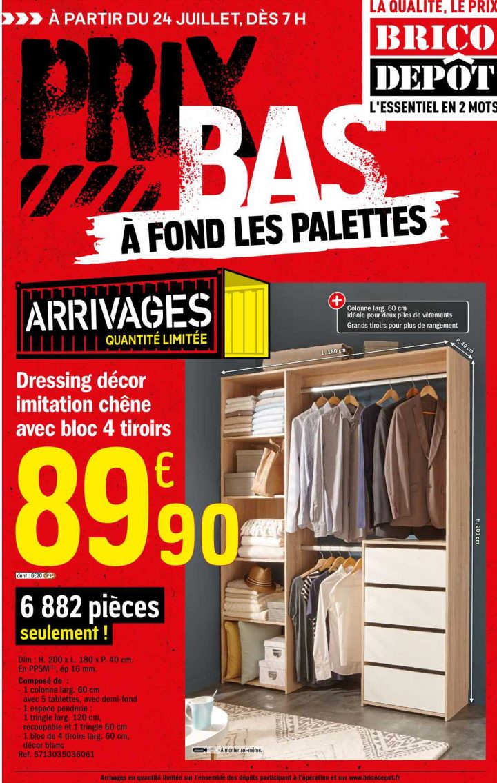 Offre Dressing Décor Imitation Chêne Avec Bloc 4 Tiroirs pour Bloc Tiroir Bois Brico Dépôt