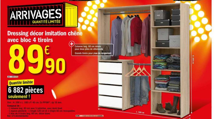 Offre Dressing Décor Imitation Chêne Avec Bloc 4 Tiroirs tout Bloc Tiroir Bois Brico Dépôt