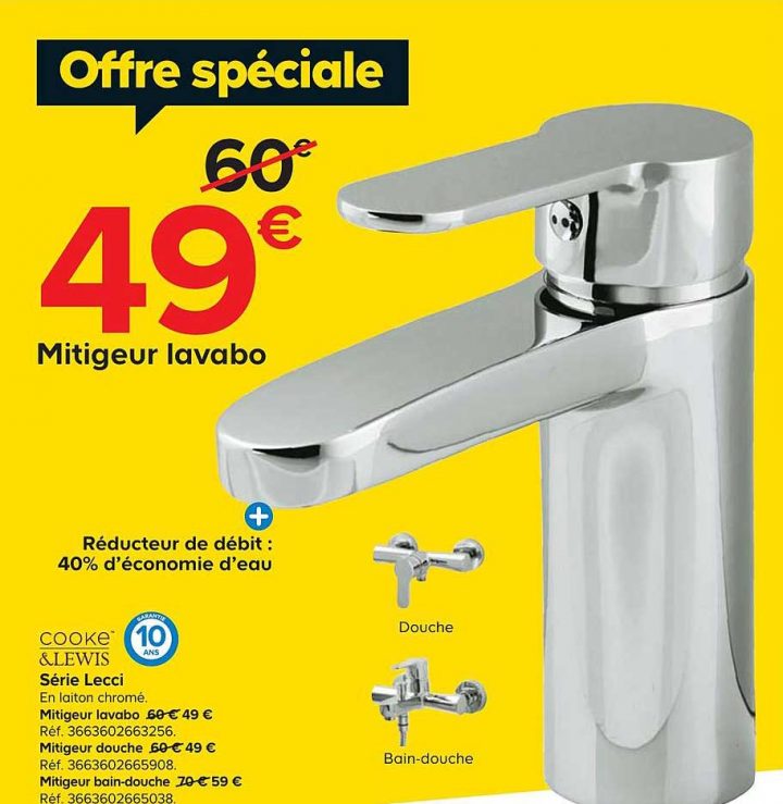 Offre Mitigeur Lavabo Cooke&Lewis Chez Castorama pour Douchette De Lavabo Castorama