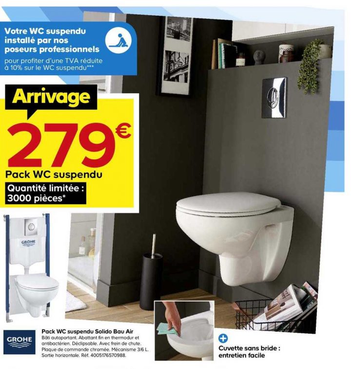 Offre Pack Wc Suspendu Solido Bau Air Grohe Chez Castorama serapportantà Douchette Toilette Castorama