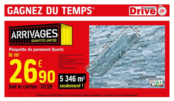 Offre Plaquette De Parement Quartz Chez Brico Depot serapportantà Plaquette De Parement Extérieur Brico Dépôt