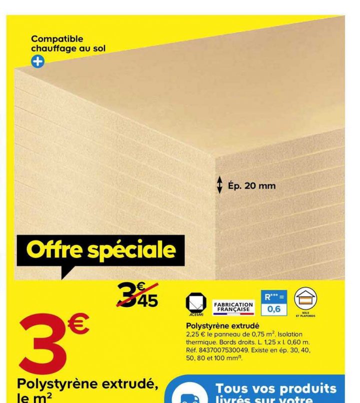 Offre Polystyrène Extrudé Chez Mr Bricolage à Billes De Polystyrène Brico Dépôt