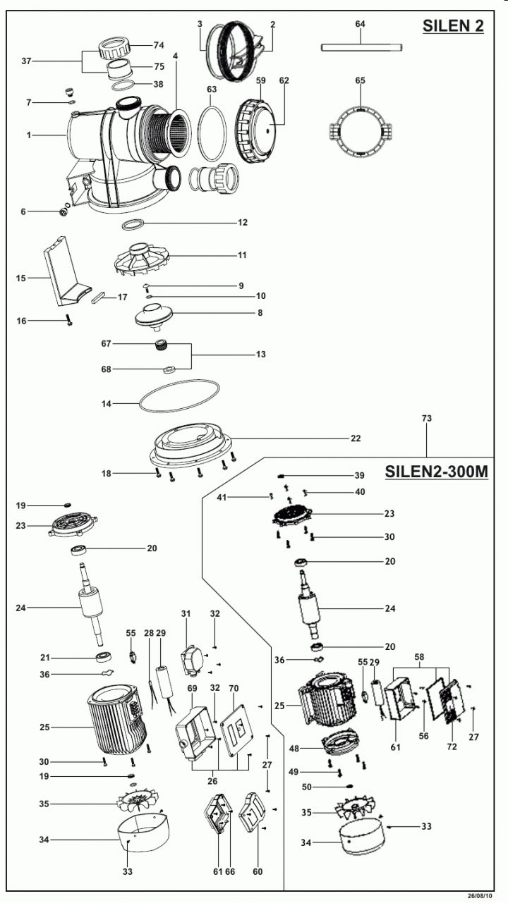 Pièces Détachées De Pompes Espa Silen 2 50/60Hz – Technipompe destiné Tifon Pieces Detachees