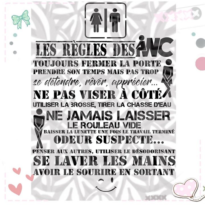 Pochoir Regles Des Wc – Diy Savoir Faire Soi-Même encequiconcerne Image Wc A Imprimer