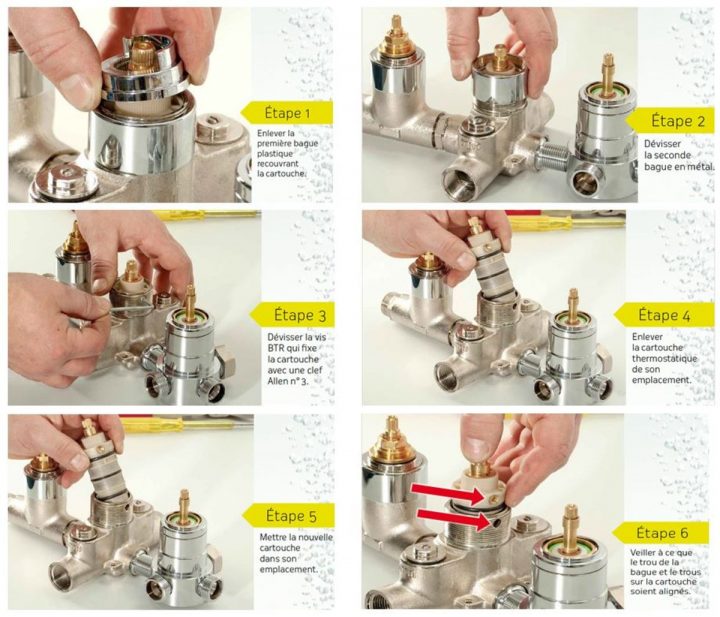 Remplacer La Cartouche Thermostatique Sur La Robinetterie D avec Démontage Mitigeur Sans Vis