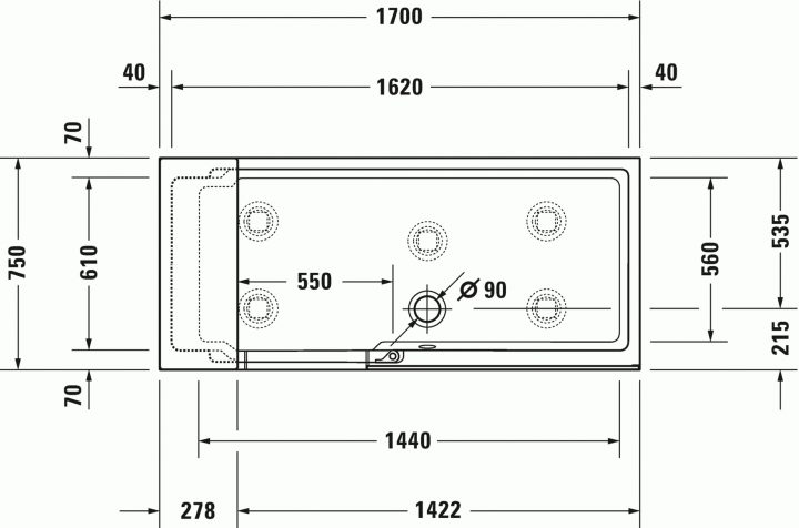 Shower + Bath Baignoire #700404 | Duravit à Baignoire Douche Duravit