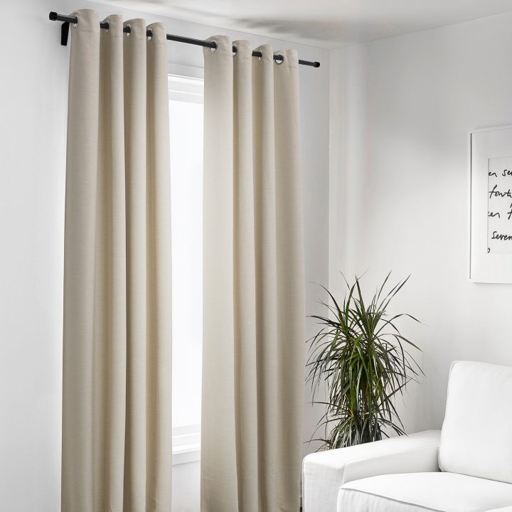 Vilborg Rideaux, 2 Pièces – Beige Avec Oeillets 145X300 Cm tout Ikea Rideaux