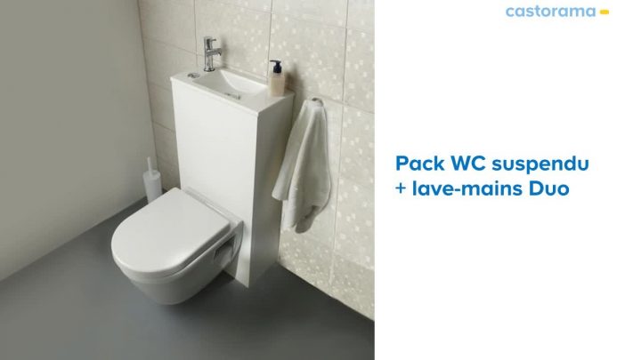 Wc Suspendu + Lave-Mains Duo (653334) Castorama dedans Meuble Wc Suspendu Castorama