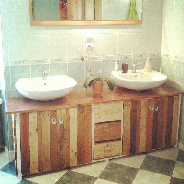 meuble salle de bain en palettes