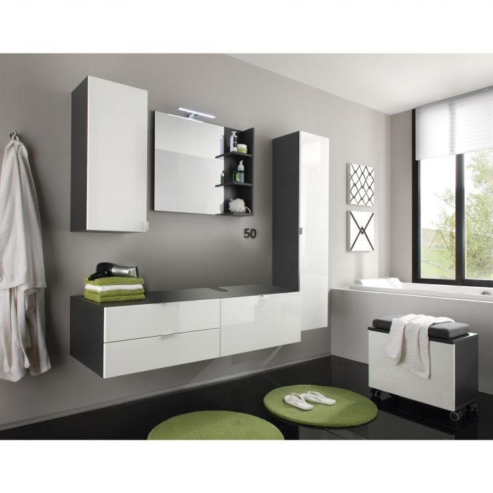 meuble vasque salle de bain gris