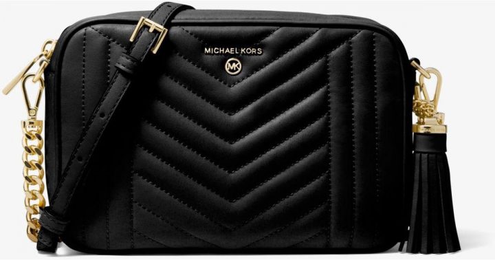 michael kors jet set camera bag black