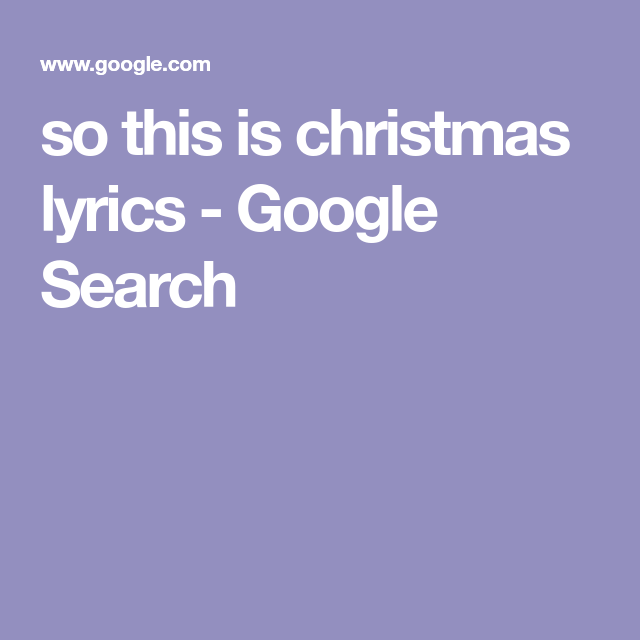 and so this is christmas lyrics