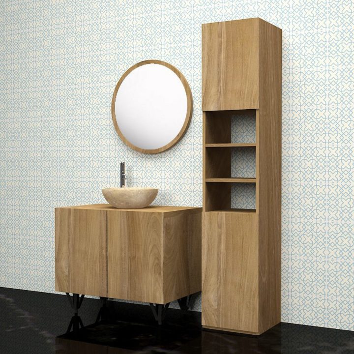 meuble salle de bain bois massif 80 cm