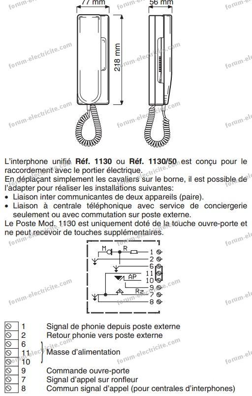 branchement interphone 2 fils immeuble