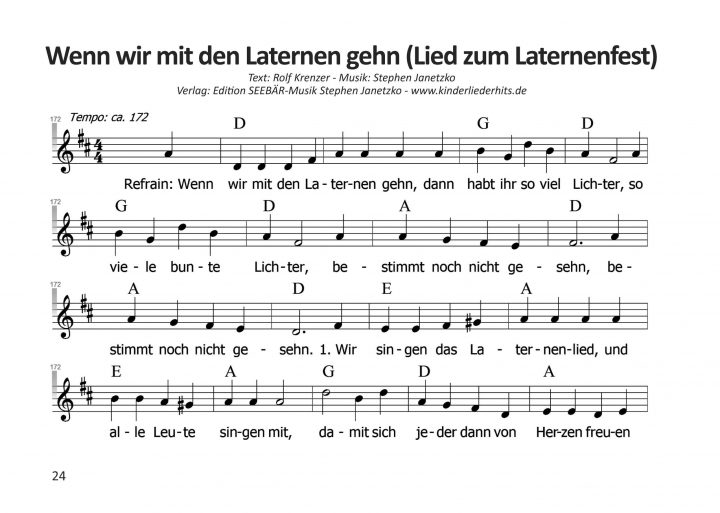 kommt wir wolln laterne laufen text