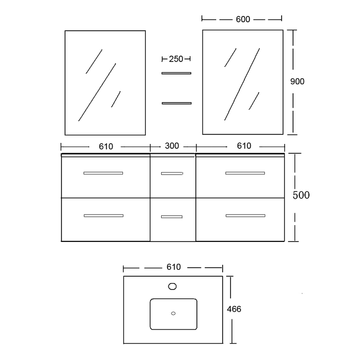 dimensions meuble double vasque