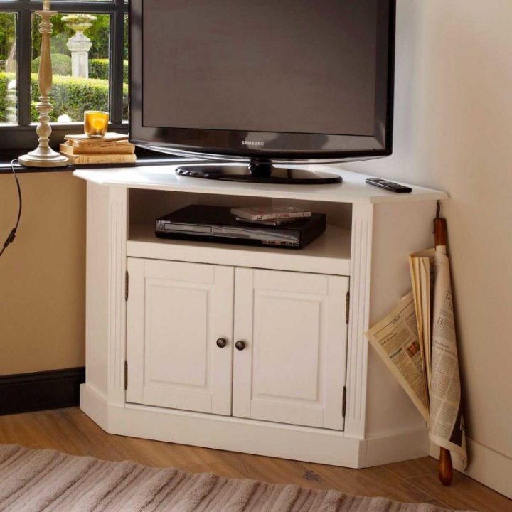 meuble tv d angle blanc et bois