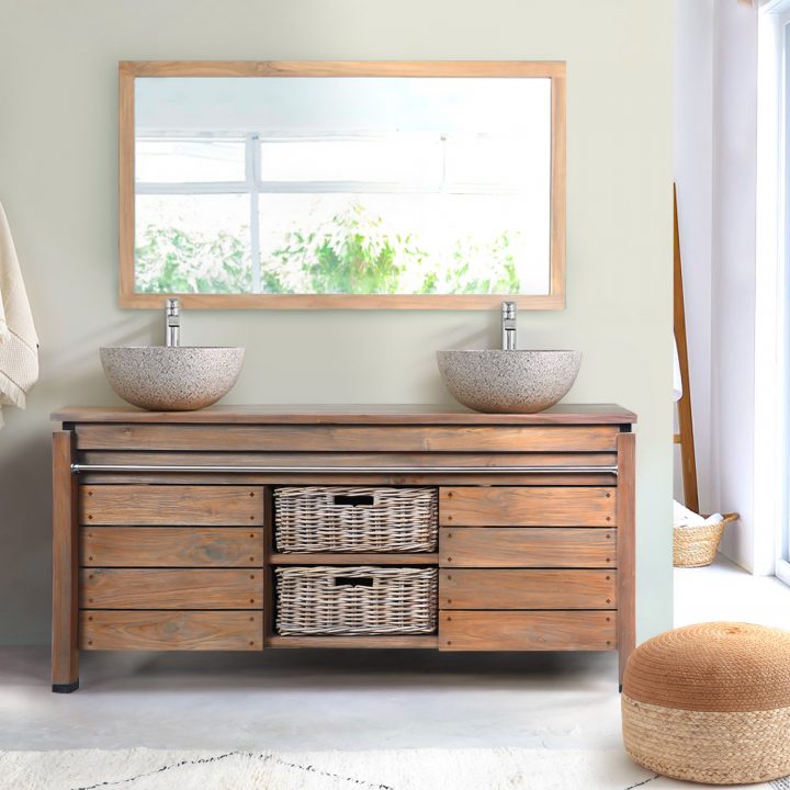 meuble salle de bain bois massif