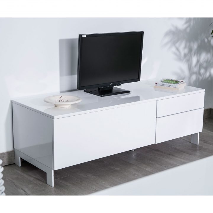 meuble tv laque blanc