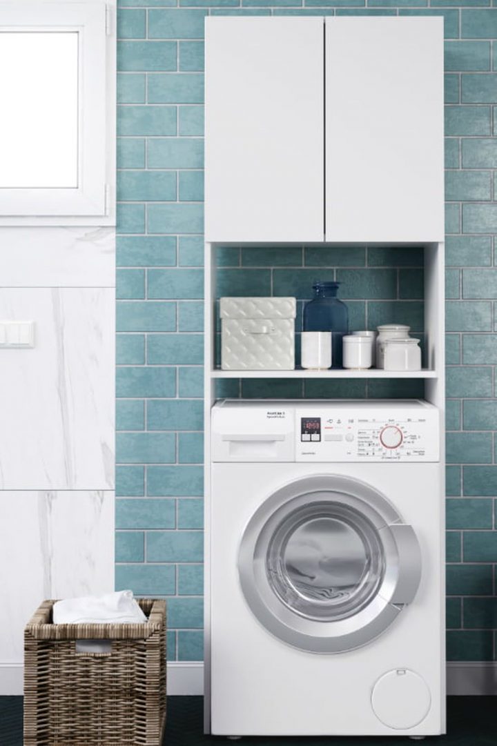 meuble salle de bain avec rangement machine a laver