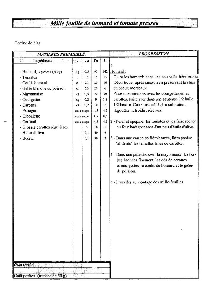 fiche technique cuisine exemple