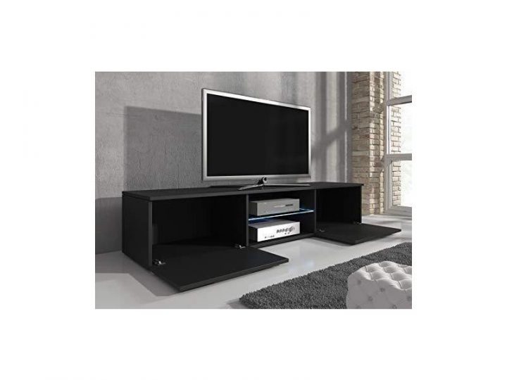 meuble tv noir 150 cm