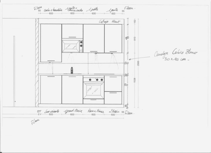 meuble cuisine hauteur 100 cm