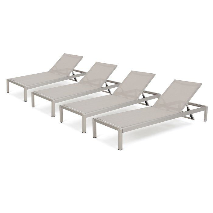 $559.99 Set Of 4 Enjoy Your Patio Again With This Pack Of à Royalston Mesh Chaise Lounge Set