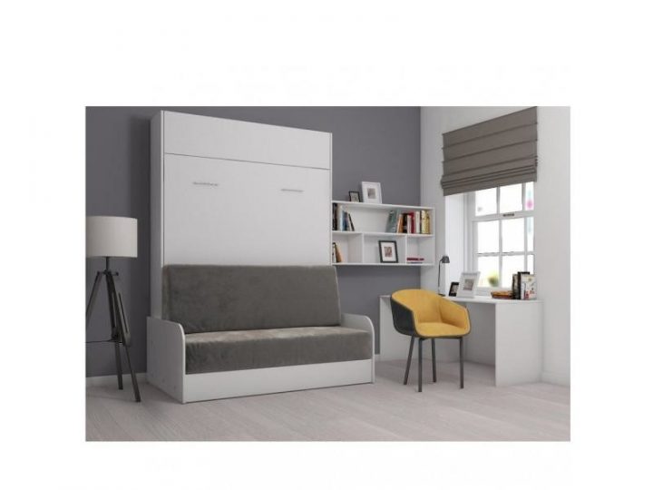 Armoire Lit Escamotable Studio Sofa Canapé Accoudoirs dedans Lit Escamotable Conforama