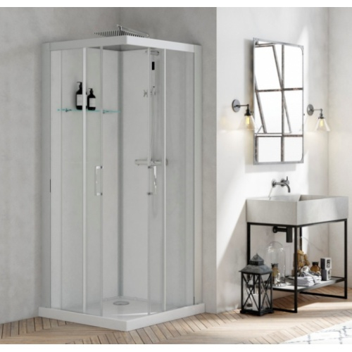 Cabine De Douche Brooklyn 90X90 Cm – Portes Coulissantes encequiconcerne Cabine De Douche 90X90 Castorama