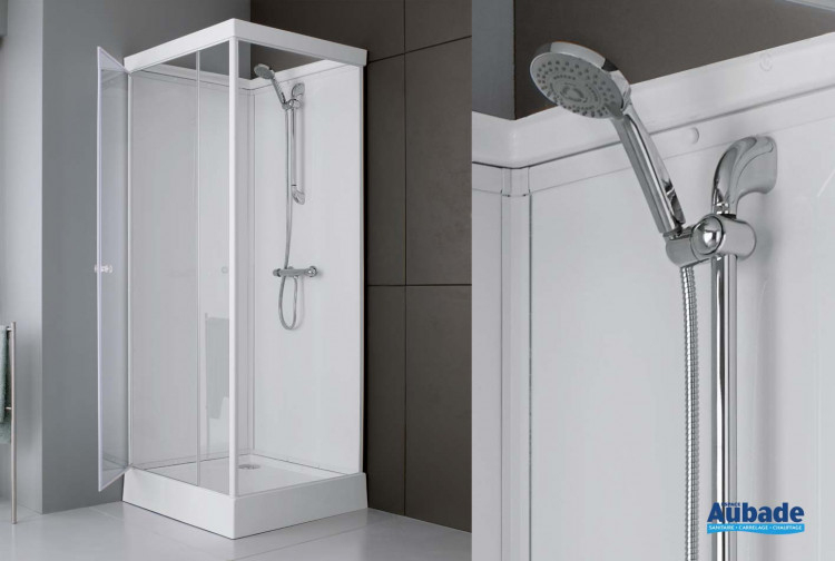 Cabine De Douche Intégrale En Verre Leda 80 X 80 Cm encequiconcerne Cabine De Douche Brico Depot