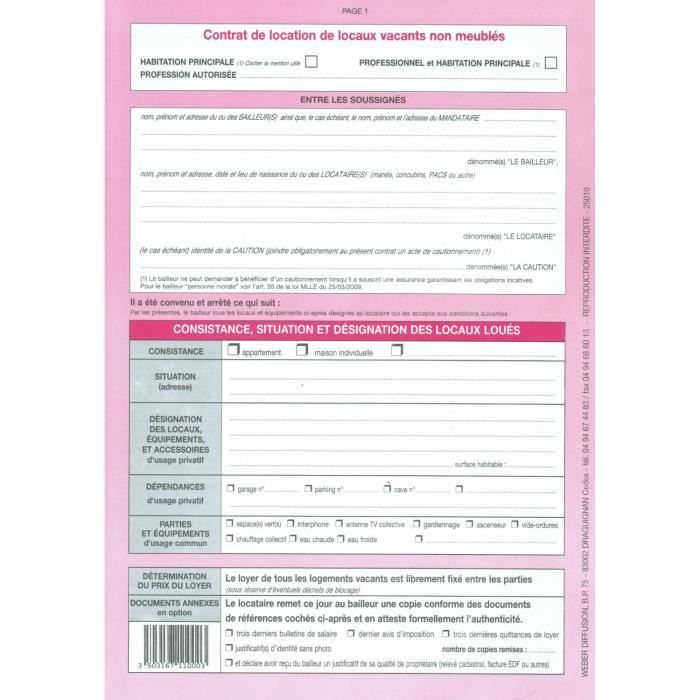 Contrat De Bail D'Habitation "Bail D'Habitation" – Achat encequiconcerne Kit Location Habitation Vide Pdf Gratuit