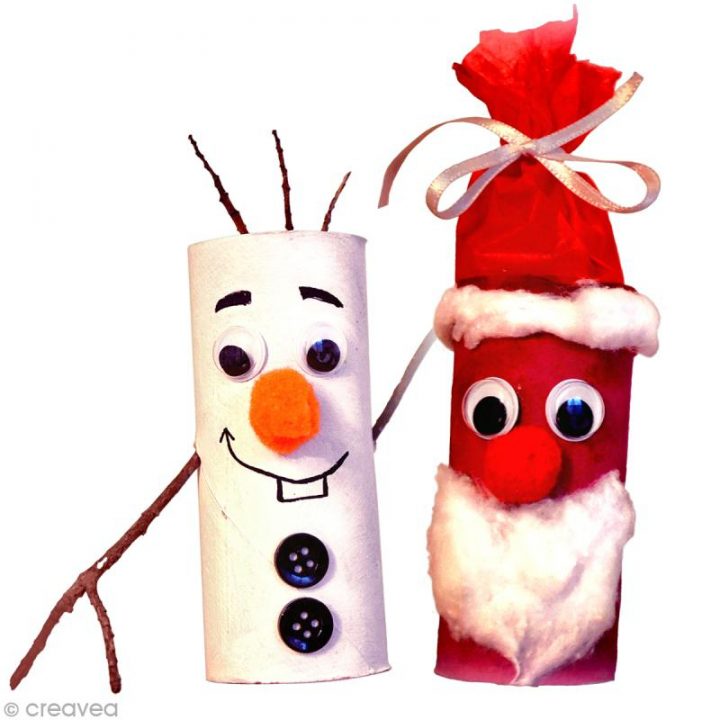 Diy Noël Enfant Spécial Récup : Père Noël Et Bonhomme De encequiconcerne Bonhomme De Neige Rouleau Papier Toilette